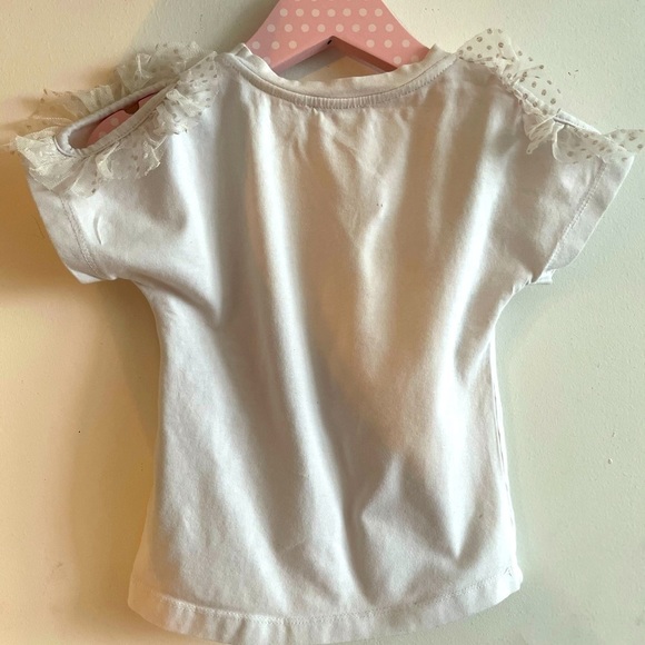 Lace T-Shirt Heart Portrait Portugal Designer Piccola Speranza White Girl’s 4T - Picture 5 of 6